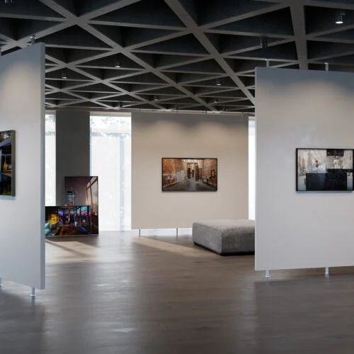 espaço de exposição de quadros